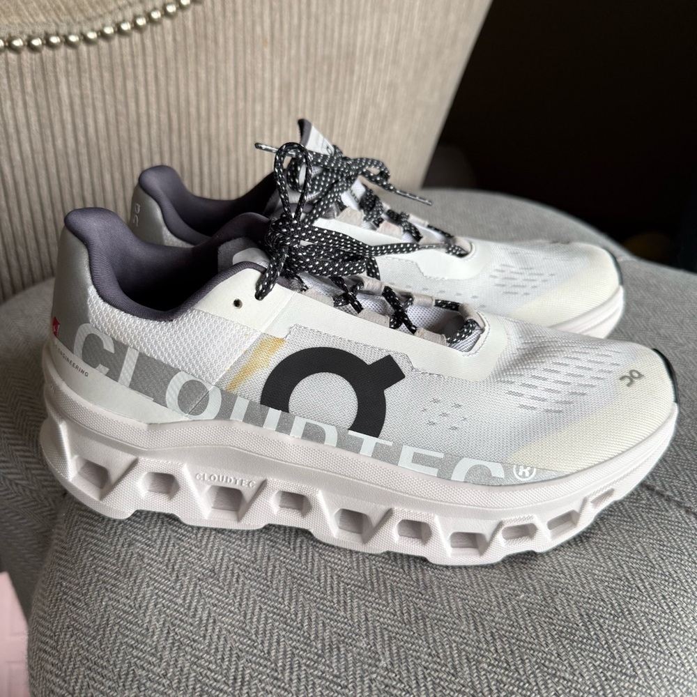 White and Gray CloudTec Running Shoes